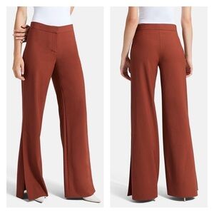 Theory Stretch Wool‎ High Slit Trouser Pant Brandy 12